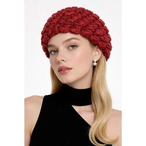 Peruvian Trading Co Beanie Hat Knit Hair Hat Mermaid Scale Beanie Hat Pink/Org